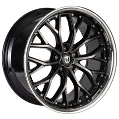 20x9 Curva Concepts CFF76 Gloss Black Machined w/ Dark Tint & Stainless Lip (Flow Forged) (CUSTOM)