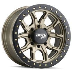 17x9 Dirty Life 9303 DT-1 Satin Gold w/ Simulated Beadlock Black Ring 5x5/127 -12mm
