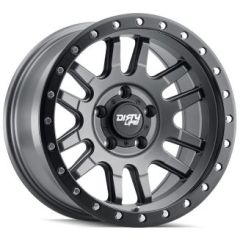 17x9 Dirty Life 9309 Canyon Pro Satin Graphite w/ Simulated Beadlock Black Ring 5x5/127 -12mm