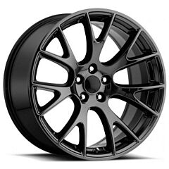 Staggered Full Set: Dodge Hellcat Replica Wheel Gloss Black FR70