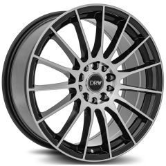 17x7 DRW D15 Gloss Black Machined Face 5x100 5x4.5/114.3 40mm