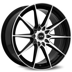 17x7.5 DRW D19 Gloss Black Machined Face 5x100 5x4.5/114.3 38mm