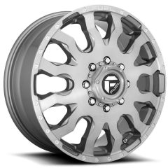 20x8.25 Fuel Off-Road Blitz Platinum Brushed & Tinted Dually Front D693 8X200 105MM 142.0 C.B.