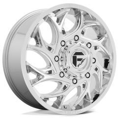 (Clearance - No Returns) 22x8.25 Fuel Off-Road Runner Chrome Dually Front D740 8X6.5/165 105MM 121.5 C.B.