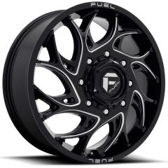 20x8.25 Fuel Off-Road Runner Gloss Black Milled Dually Front D741 8X210 105MM 154.3 C.B.