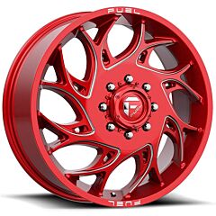(Clearance - No Returns) 22x8.25 Fuel Off-Road Runner Candy Red Milled Dually Front D742 8X210 105MM 154.3 C.B.