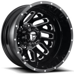 22x8.25 Fuel Off-Road Triton Black Milled Dually Rear Outer D581 8X200 -201MM 142.0 C.B.