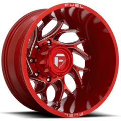 (Clearance - No Returns) 22x8.25 Fuel Off-Road Runner Candy Red Milled Dually Rear Outer D742 8X200 -227MM 142.0 C.B.