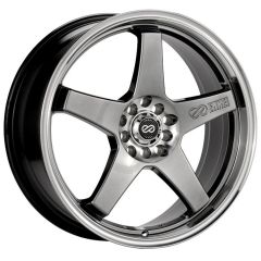 17x7 Enkei EV5 Hyper Black w/ Machined Lip 5x100 5x4.5/114.3 45mm
