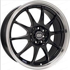 15x6.5 Enkei J10 Matte Black w/ Machined Lip 4x100 4x4.25/108 38mm