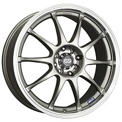 18x7.5 Enkei J10 Silver w/ Machined Lip 4x100 5x4.25/108 42mm