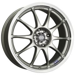 15x6.5 Enkei J10 Silver w/ Machined Lip 4x100 4x4.25/108 38mm