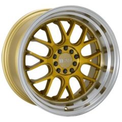 18x8.5 F1R F21 v2 Machine Gold w/ Polish Lip 5x112 5x4.5/114.3 45mm