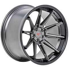 Staggered Full Set: Ferrada CM2 Matte Graphite w/ Gloss Black Lip (CUSTOM)