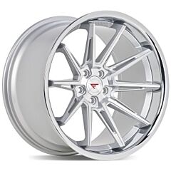 Staggered Full Set: Ferrada CM2 Machined Silver w/ Chrome Lip