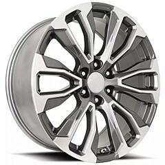 22x9 GMC Denali 12 Spoke Replica Wheel Grey Machined FR203 6x5.5/139.7 28mm