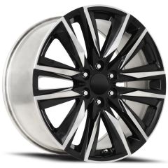 22x9 Cadillac Escalade Sport Replica Wheel Gloss Black Polished FR90 6x5.5/139.7 28mm