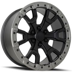 20x9 Ford F150 Raptor Replica Wheel Satin Black w/ Carbon Gray Ring FR99 6x135 20mm