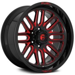 (Clearance - No Returns) 22x10 Fuel Off-Road Ignite Gloss Black w/ Candy Red Accents D663 5x5/127 -18m