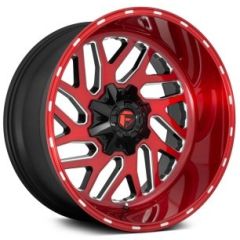 (Clearance - No Returns) 24x12 Fuel Off-Road Triton Candy Red Milled D691 (* May Require Trimming) 8x6.5/165 -44mm