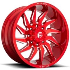 (Clearance - No Returns) 20x9 Fuel Off-Road Saber Candy Red Milled D745 8x6.5/165 20mm