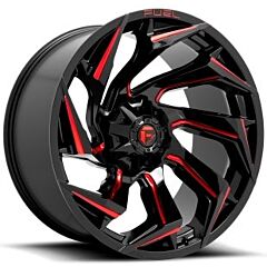 20x10 Fuel Off-Road Reaction Gloss Black Milled w/ Red Tint D755 8x170 -18mm