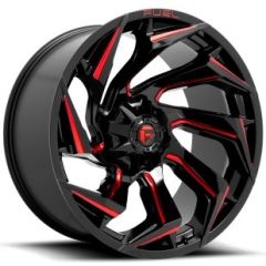 22x10 Fuel Off-Road Reaction Gloss Black Milled w/ Red Tint D755 5x5.5/139.7 5x150 -18mm