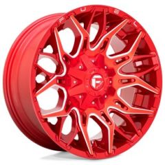 (Clearance - No Returns) 22x12 Fuel Off-Road Twitch Candy Red Milled D771 8x180 -44mm