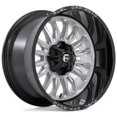 22x12 Fuel Off-Road Arc Silver Brushed w/ Milled Black Lip D798 (* May Require Trimming) 5x4.5/114.3 5x5/127 -44mm