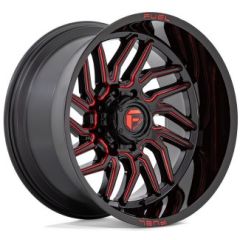 20x10 Fuel Off-Road Hurricane Gloss Black Milled w/ Red Tint D808 5x150 -18mm