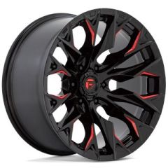 20x10 Fuel Off-Road Flame 6 Gloss Black Milled w/ Candy Red D823 6x135 -18mm