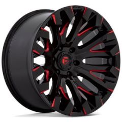 18x9 Fuel Off-Road Quake Gloss Black Milled w/ Red Tint D829 5x5/127 1mm