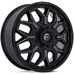 20x8.25 Fuel Off-Road Flux Gloss Black Brushed w/ Gray Tint Dually Front D875 8X200 104MM 142C.B.
