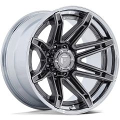 22x12 Fuel Off-Road Platinum w/ Chrome Lip FC401 (* May Require Trimming) 8x170 -44mm