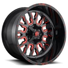 22x12 Fuel Off-Road Stroke Gloss Black w/ Candy Red D612 (* May Require Trimming) 6x135 6x5.5/139.7 -44mm