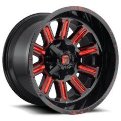 20x9 Fuel Off-Road Hardline Gloss Black w/ Candy Red D621 6x135 6x5.5/139.7 2mm