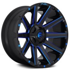 20x9 Fuel Off-Road Contra Gloss Black w/ Candy Blue Accents D644 5x4.5/114.3 5x5/127 1mm