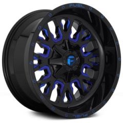 18x9 Fuel Off-Road Stroke Gloss Black w/ Candy Blue Accents D645 5x4.5/114.3 5x5/127 1mm