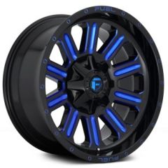 (Clearance - No Returns) 22x12 Fuel Off-Road Hardline Gloss Black w/ Candy Blue Accents D646 (* May Require Trimming) 6x135 6x5.5/139.7 -45mm