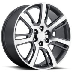 24x10 Cadillac Escalade 2015 Replica Wheel Grey Machined Face FR48 6x5.5/139.7 31mm