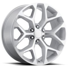 24x10 Chevrolet Truck Snowflake Replica Wheel Silver Machined Face FR59 6x5.5/139.7 24mm