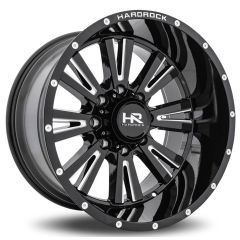 (Clearance - No Returns) 24x12 Hardrock Off-Road H503 Spine Xposed Gloss Black Milled (* May Require Trimming) 8x170 -44mm