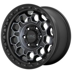 17x8 KMC KM545 Satin Black w/ Gray Tint 5x4.5/114.3 35mm