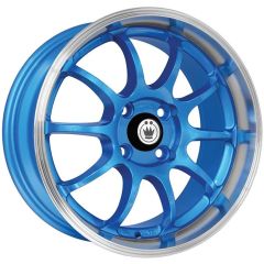 15X7 Konig Lightning Blue w/ Machined Lip 4x100 38mm