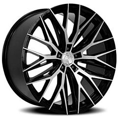 Staggered Full Set: Lexani Aries Gloss Black Machined