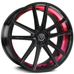 20x8.5 Marquee M3197 Gloss Black w/ Red Inner  5x4.5/114.3 35mm