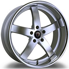 Staggered Full Set: Marquee M5330B Silver Machined w/ Chrome Stainless Steel Lip