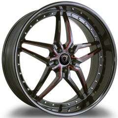 20x9 Marquee M5331 Gloss Black w/ Red Milled 5x4.5/114.3 32mm