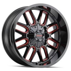 17x9 Mayhem Cogent 8107BTR Gloss Black w/ Prism Red 6x135 6x5.5/139.7 -12mm