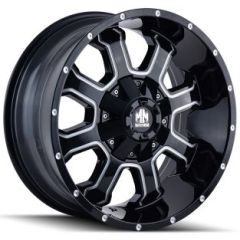 (Clearance - No Returns) 17x9 Mayhem Fierce 8103M Gloss Black w/ Milled Spokes 6x135 6x5.5/139.7 -12mm